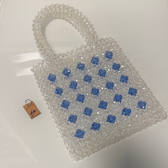 Crystal Beaded Handbag with Blue Accents - Picture 4 of 9